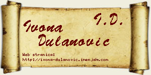Ivona Dulanović vizit kartica